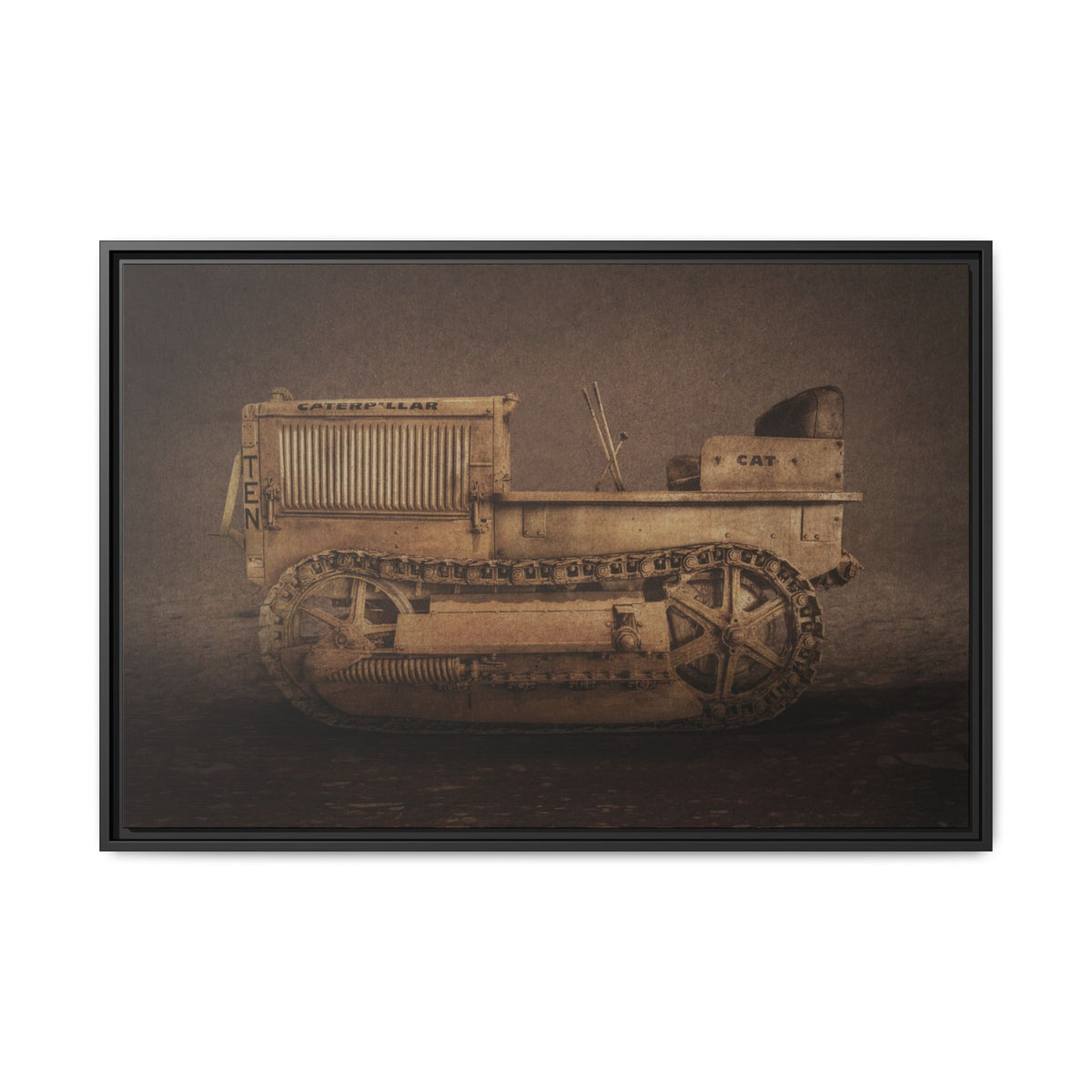 Vintage CAT 10 'TEN' Crawler | Framed Wall Art on Stretched Canvas