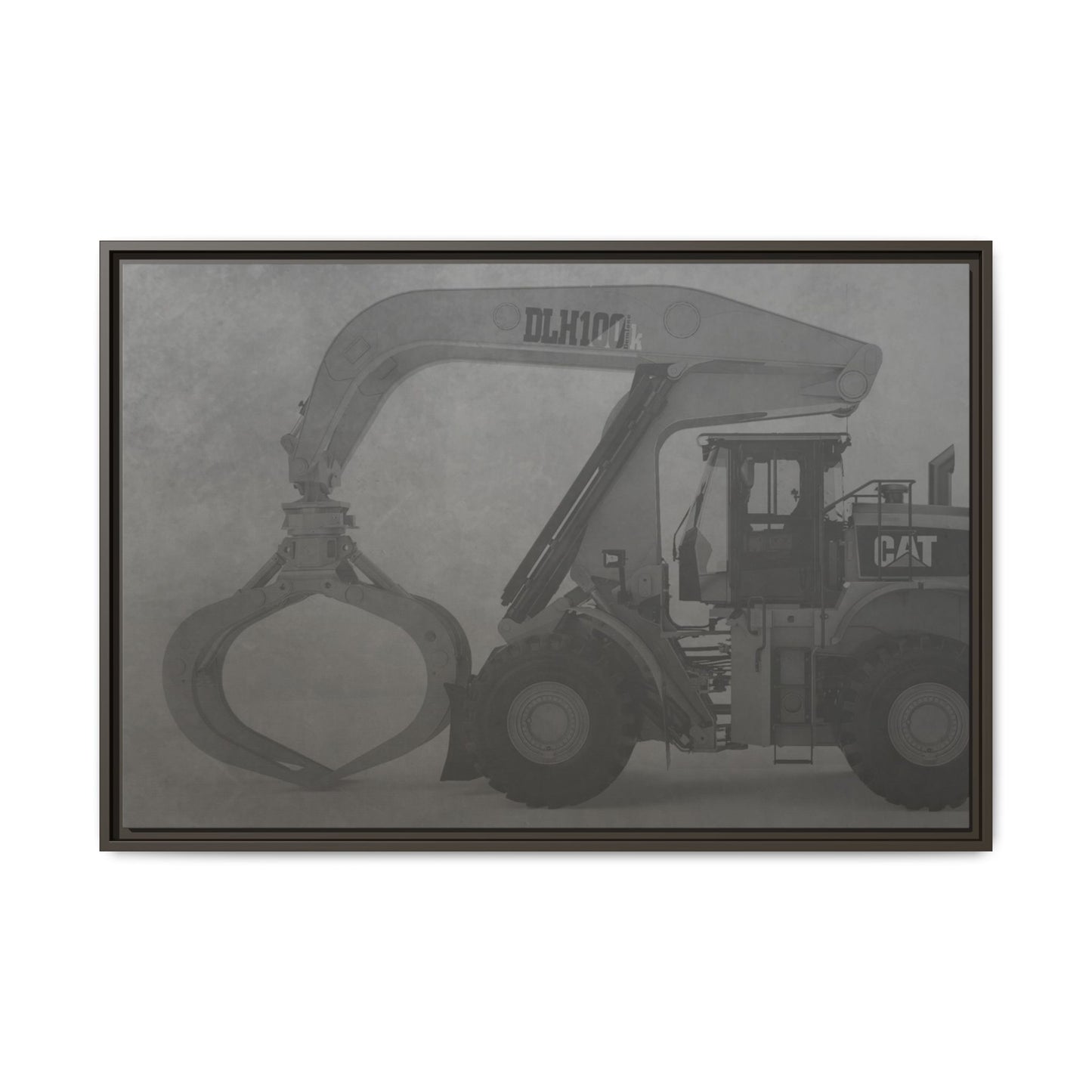 Wheel Loader with Grapple Side View | Framed Photo Wall Art on Canvas