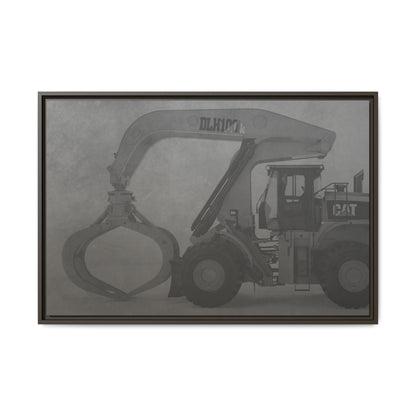 Wheel Loader with Grapple Side View | Framed Photo Wall Art on Canvas