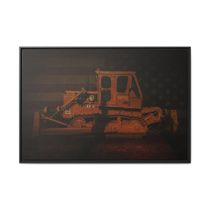 Patriotic D8H Classic Dozer | Framed Wall Art on Stretched Canvas