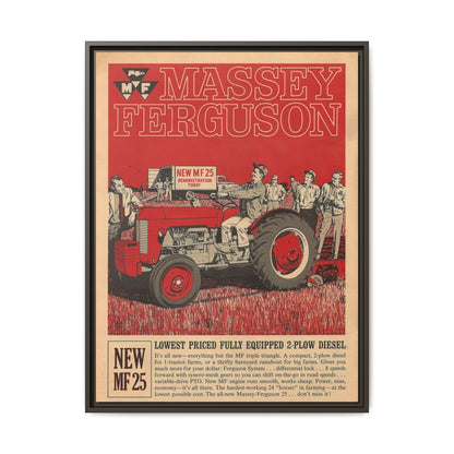 Massey 25 Demonstration Day Vintage Dealer Sign, Framed Wall Art on Canvas