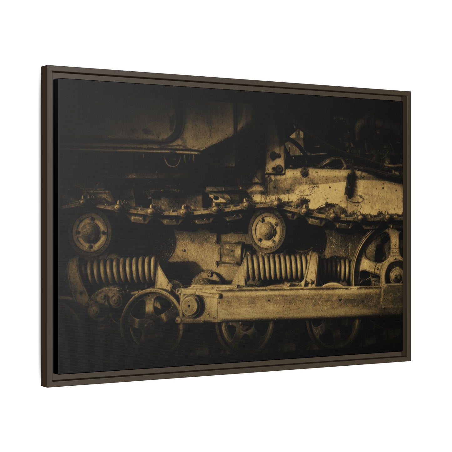Dramatic Crawler Tracks | Framed Wall Art on Stretched Canvas