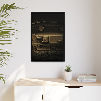 Epic Dozer Track Triptych Left | Matte Canvas Print (Framed)