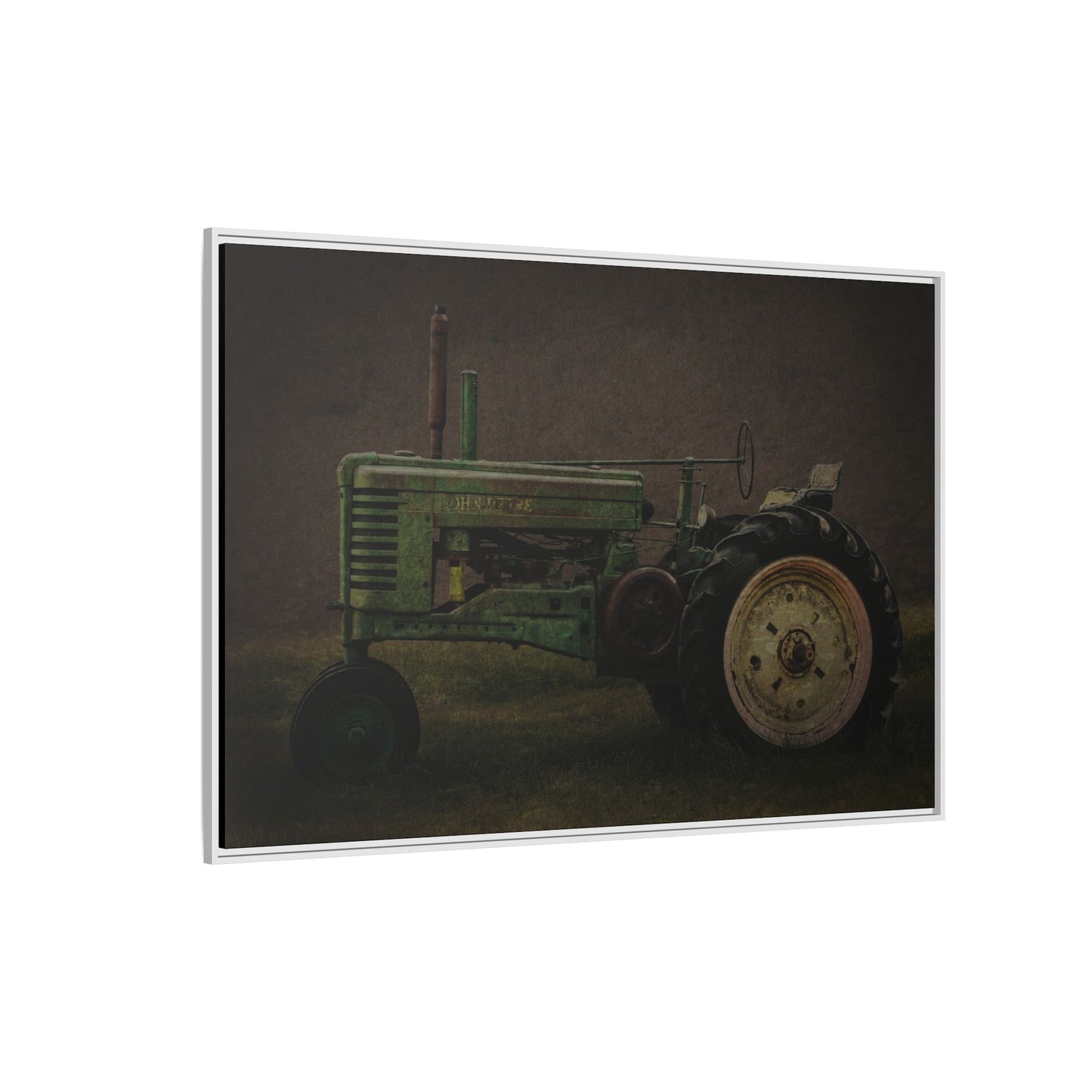 Vintage Weathered John Deere Model G | Framed Wall Art on Stretched Canvas