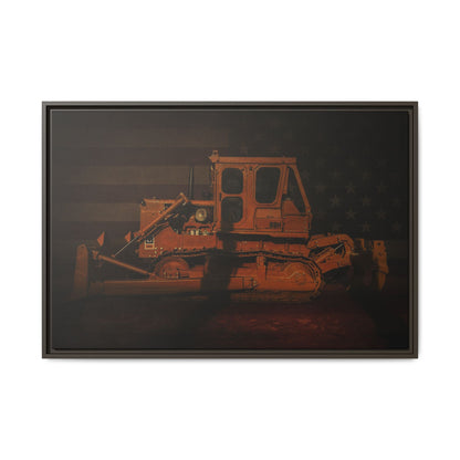 Patriotic D8H Classic Dozer | Framed Wall Art on Stretched Canvas