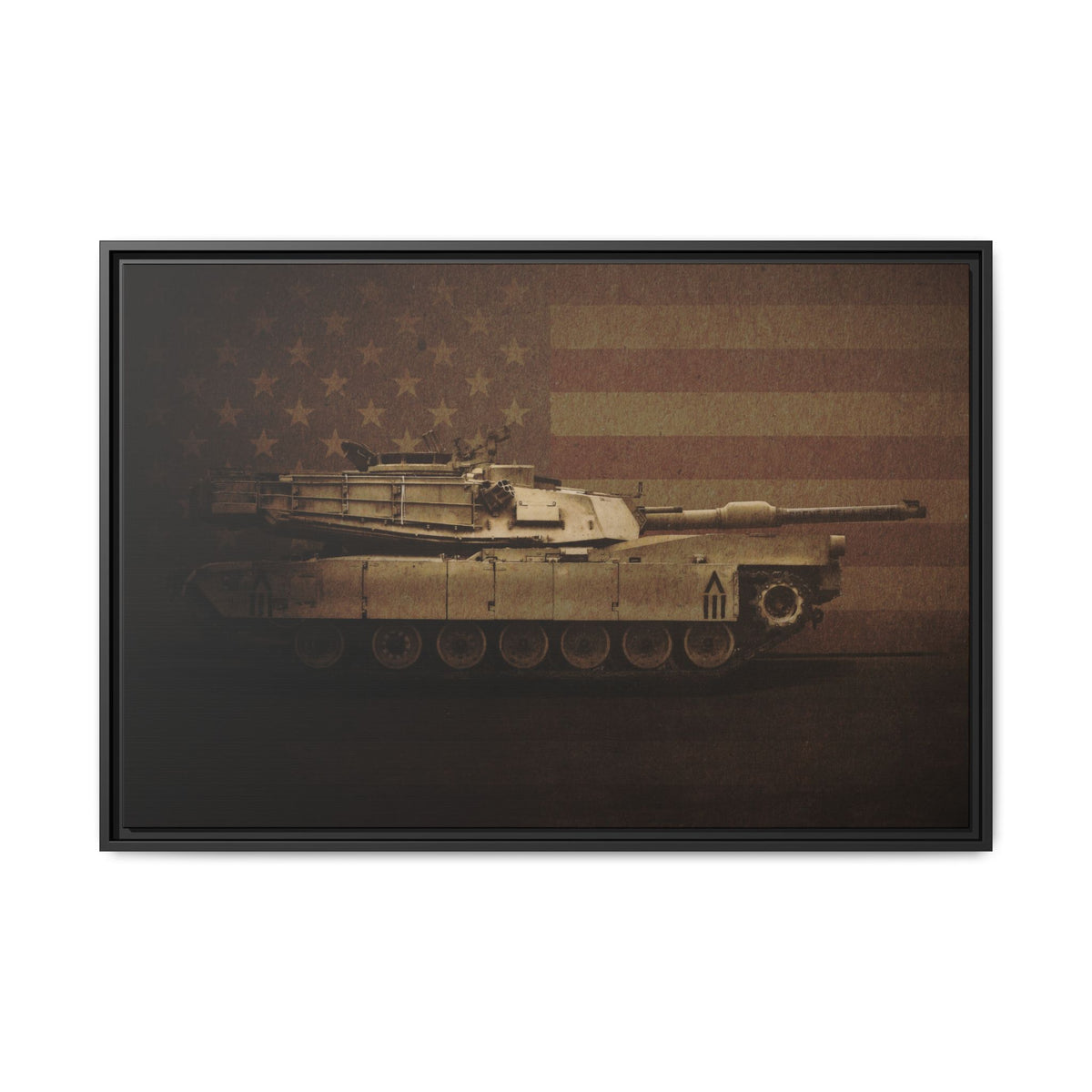 Patriotic Abrams M1 Tank | Framed Wall Art on Stretched Canvas