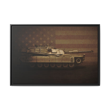 Patriotic Abrams M1 Tank | Framed Wall Art on Stretched Canvas
