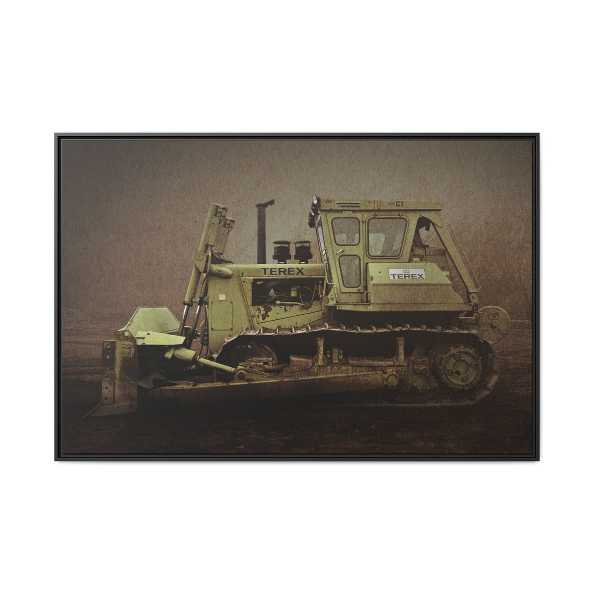 Classic Terex Dozer | Framed Wall Art on Stretched Canvas