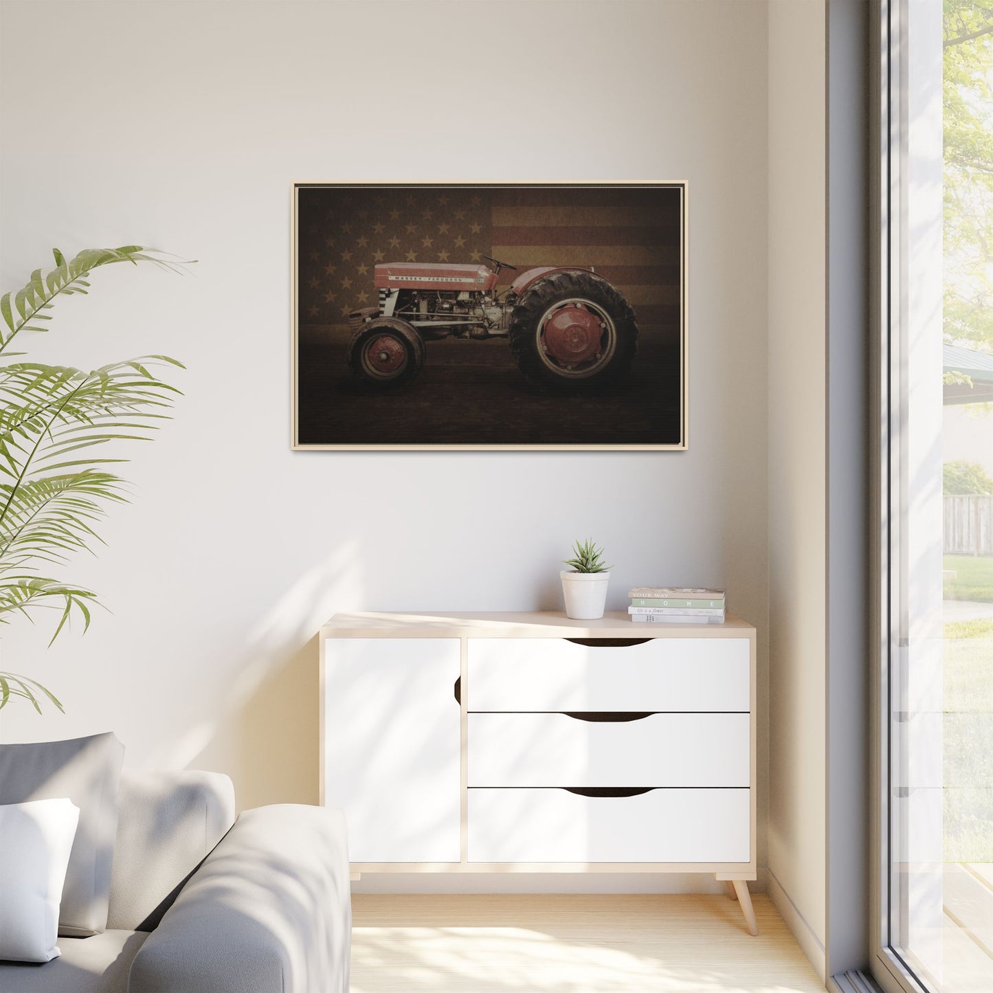 Patriotic Massey 135 | Framed Wall Art on Stretched Canvas
