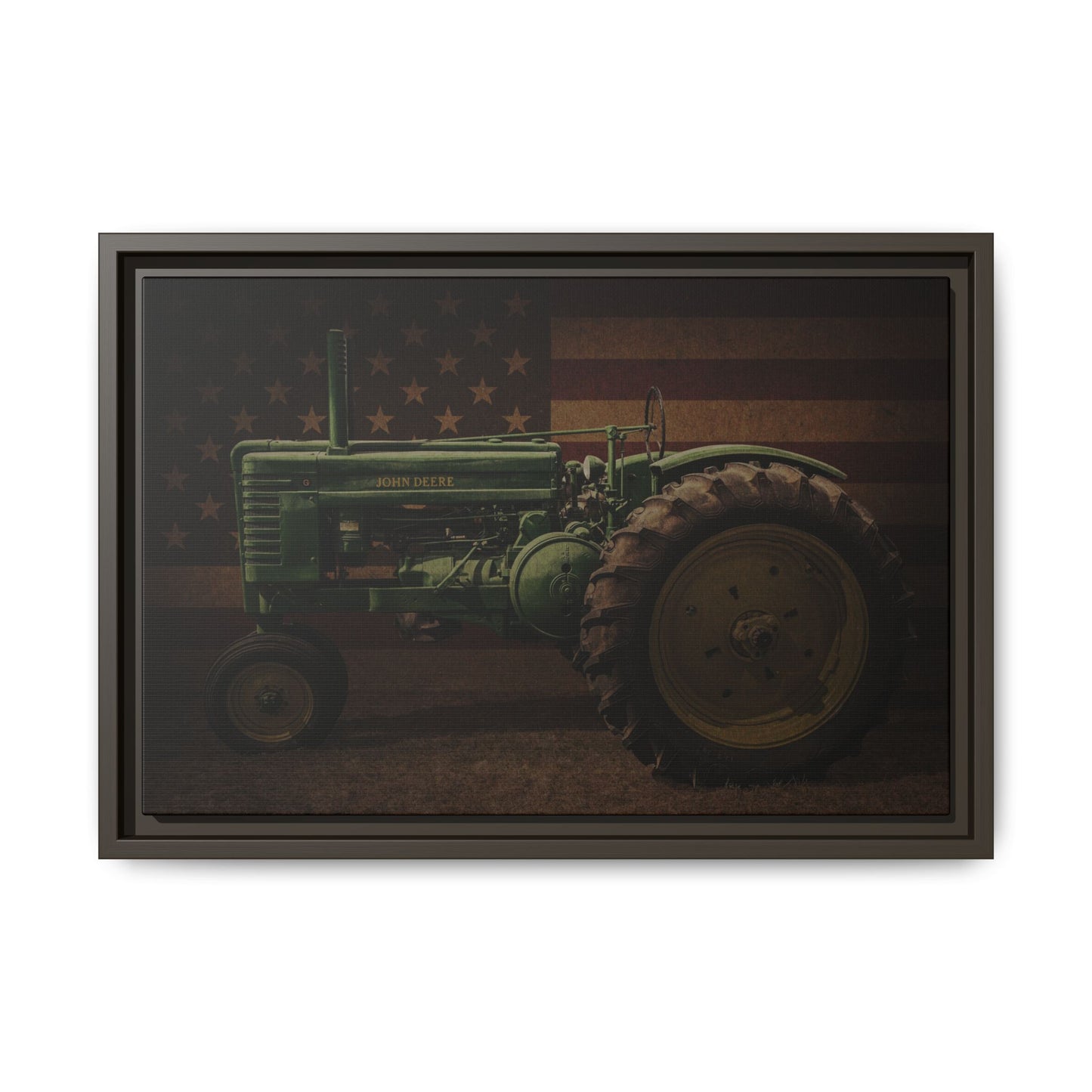 Patriotic John Deere Model G Tractor | Framed Wall Art on Stretched Canvas