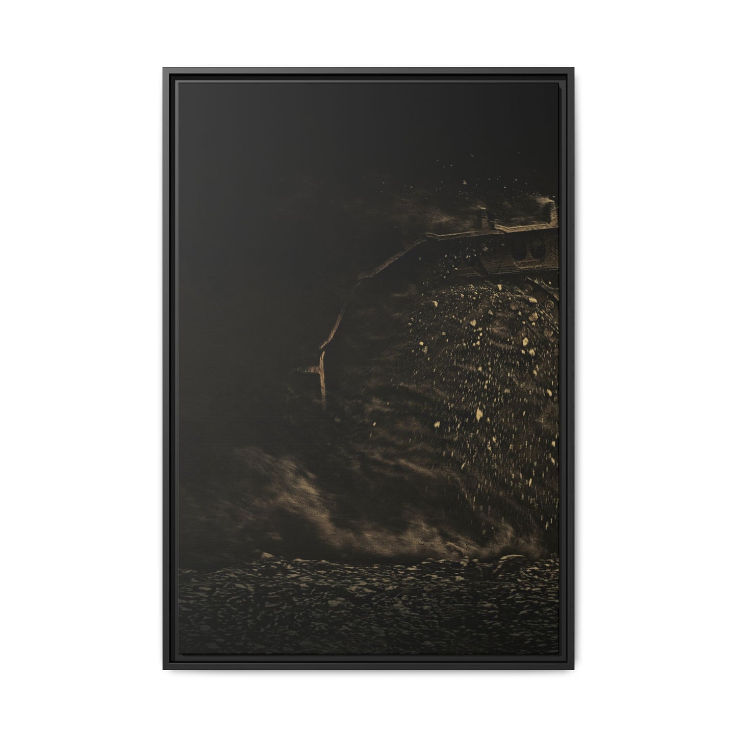 Epic Dozer Track Triptych Left | Matte Canvas Print (Framed)