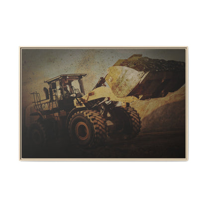 960K Dramatic Loader Action | Framed Wall Art on Stretched Canvas