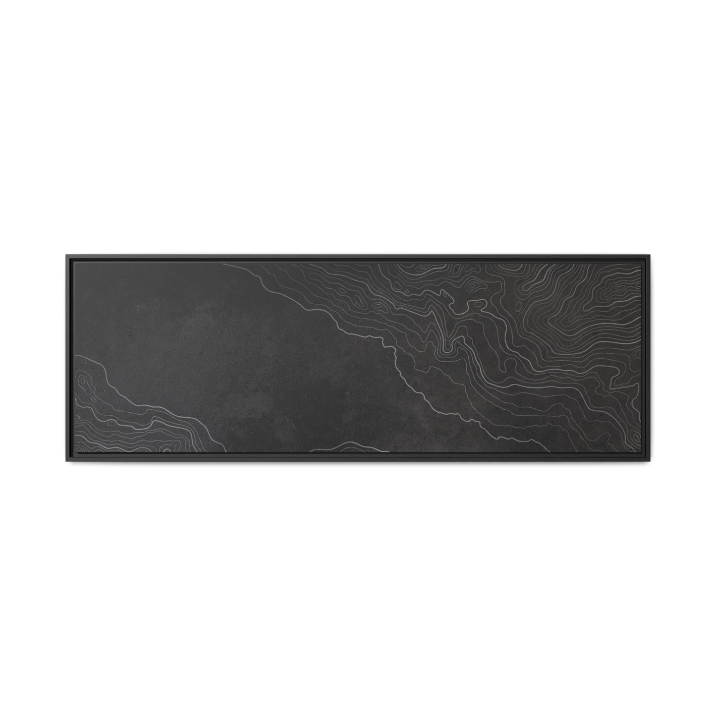 Minimalist Topographic Graphic Art - Framed Canvas