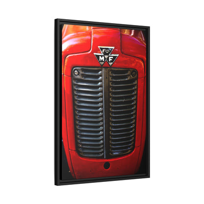 Vintage Massey Ferguson Tractor Grill Matte Canvas Framed | Farm Machinery Wall Art