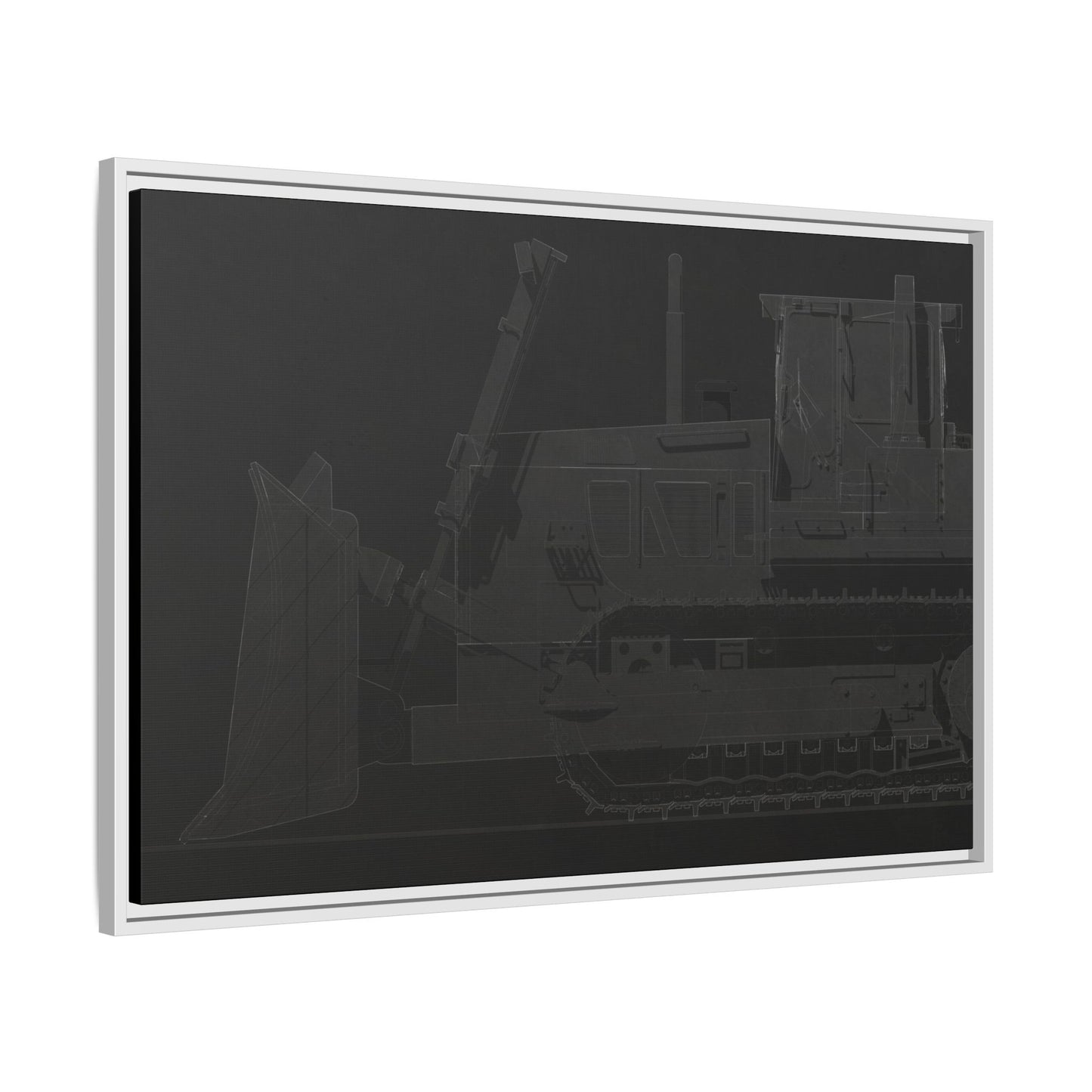 D2 Dozer Side View Technical Drawing | Framed Photo Wall Art on Canvas