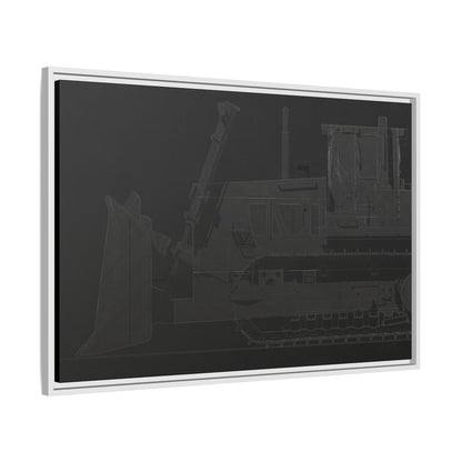 D2 Dozer Side View Technical Drawing | Framed Photo Wall Art on Canvas