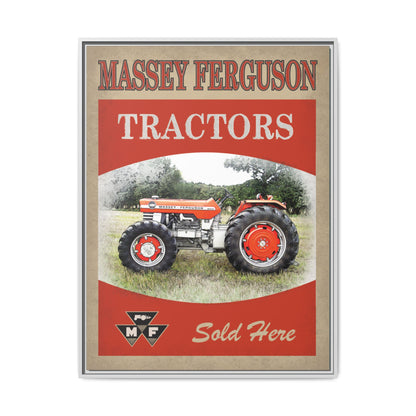 Massey Tractors Sold Here Vintage Advertisement Wall Art on Framed Canvas