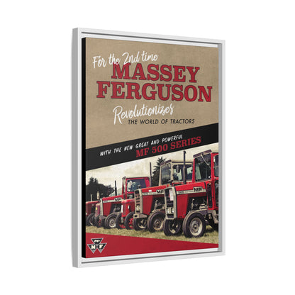 Massey Ferguson MF500 Revolution Vintage Advertisement  Framed Wall Art on Canvas | Vintage Farm Sign