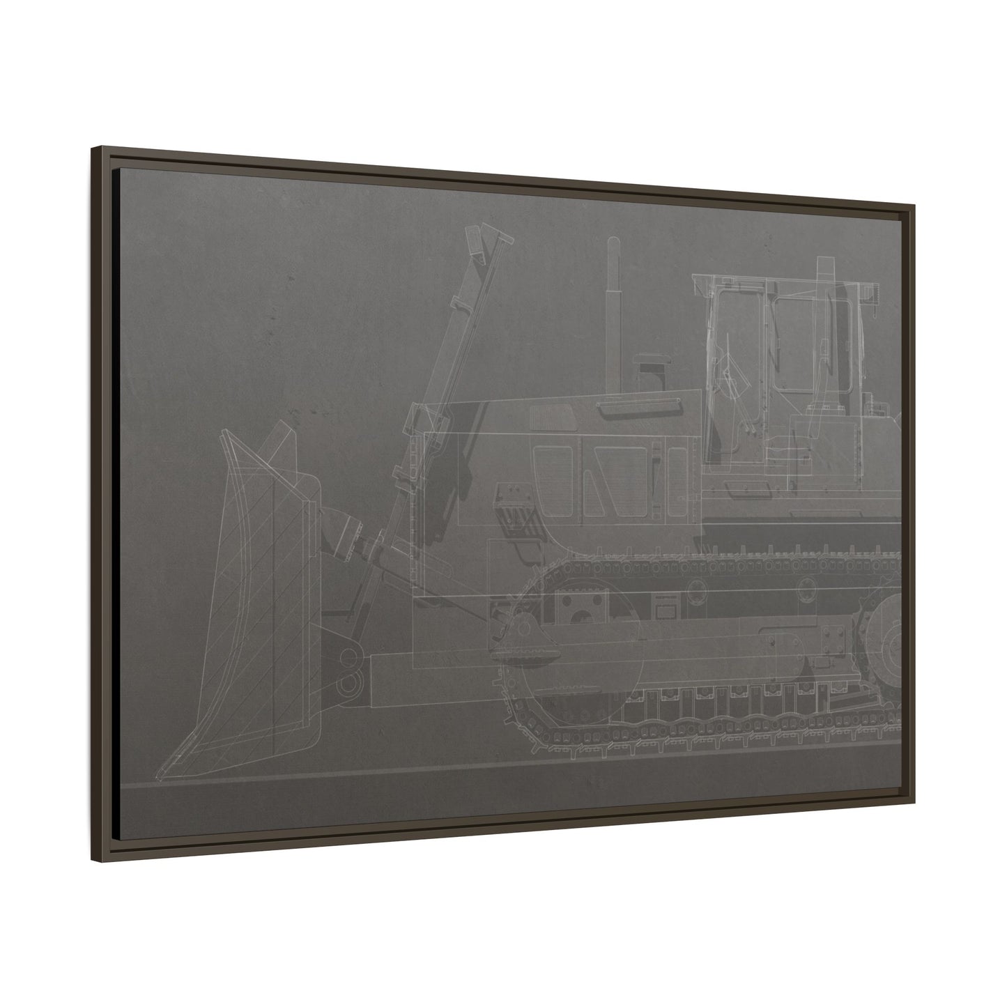 D2 Dozer Side View Technical Drawing | Framed Photo Wall Art on Canvas