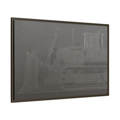 D2 Dozer Side View Technical Drawing | Framed Photo Wall Art on Canvas