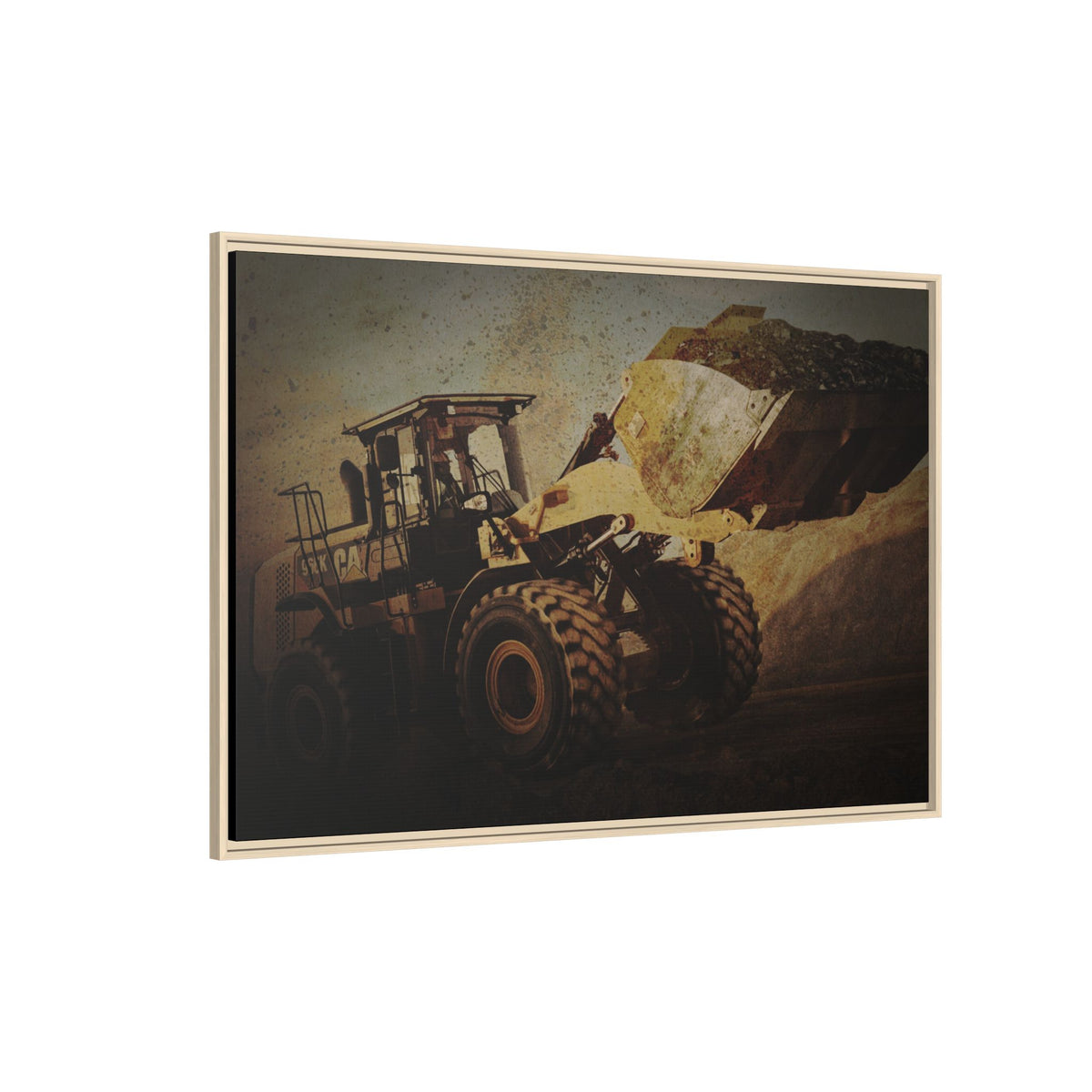 960K Dramatic Loader Action | Framed Wall Art on Stretched Canvas