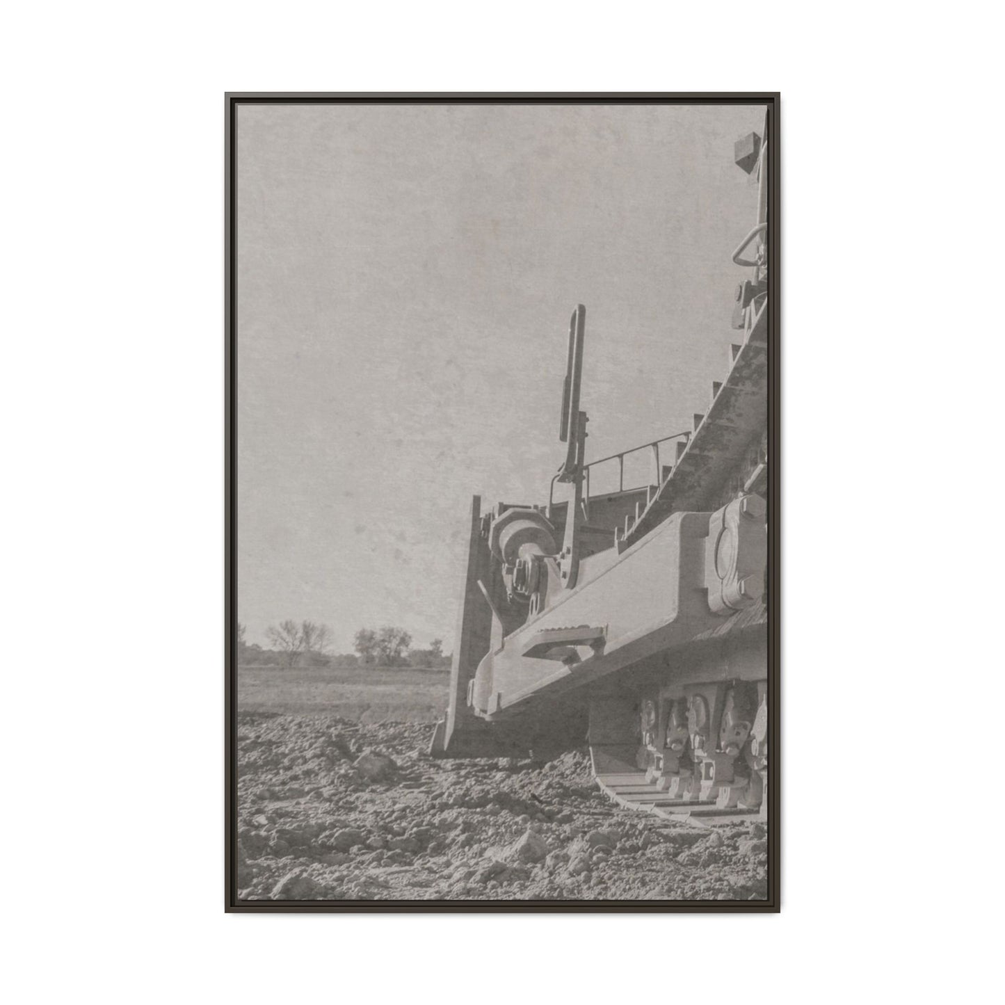 Epic D8 Dozer Triptych | Light Gray | Left Panel | Jondo | Matte Canvas Print (Framed)