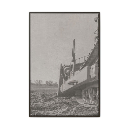 Epic D8 Dozer Triptych | Light Gray | Left Panel | Jondo | Matte Canvas Print (Framed)