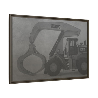 Wheel Loader with Grapple Side View | Framed Photo Wall Art on Canvas