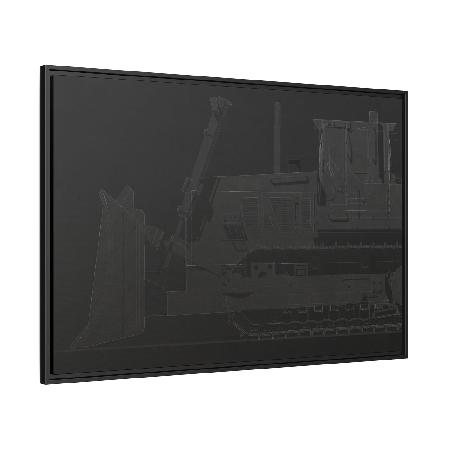 D2 Dozer Side View Technical Drawing | Framed Photo Wall Art on Canvas