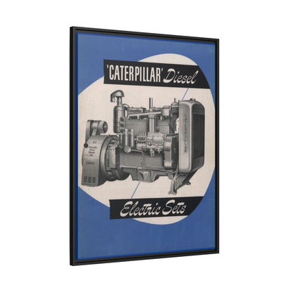 Diesel Electric Generator Vintage Dealership Sign on Framed  Matte Canvas