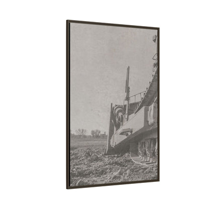 Epic D8 Dozer Triptych | Light Gray | Left Panel | Jondo | Matte Canvas Print (Framed)