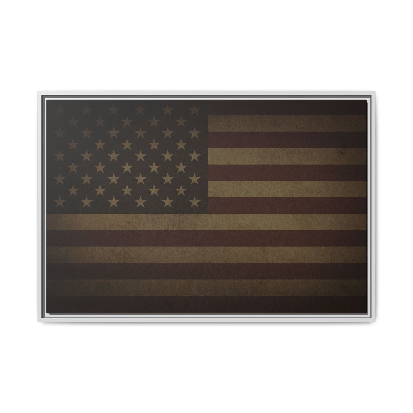 Dark Mood American Flag | Framed Wall Art on Canvas