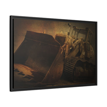 Classic 977K Dozer Action | Gold |  Framed Wall art on Stretched Canvas