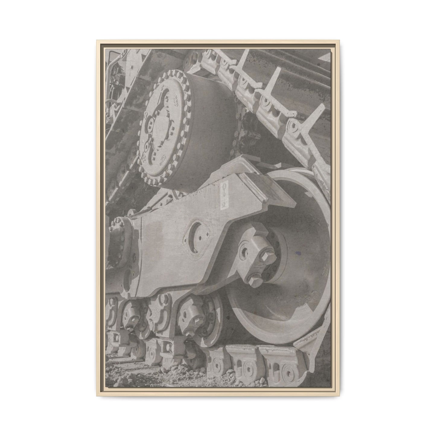 Epic D8 Dozer Triptych | Light Gray | Center Panel | Jondo | Matte Canvas Print (Framed)