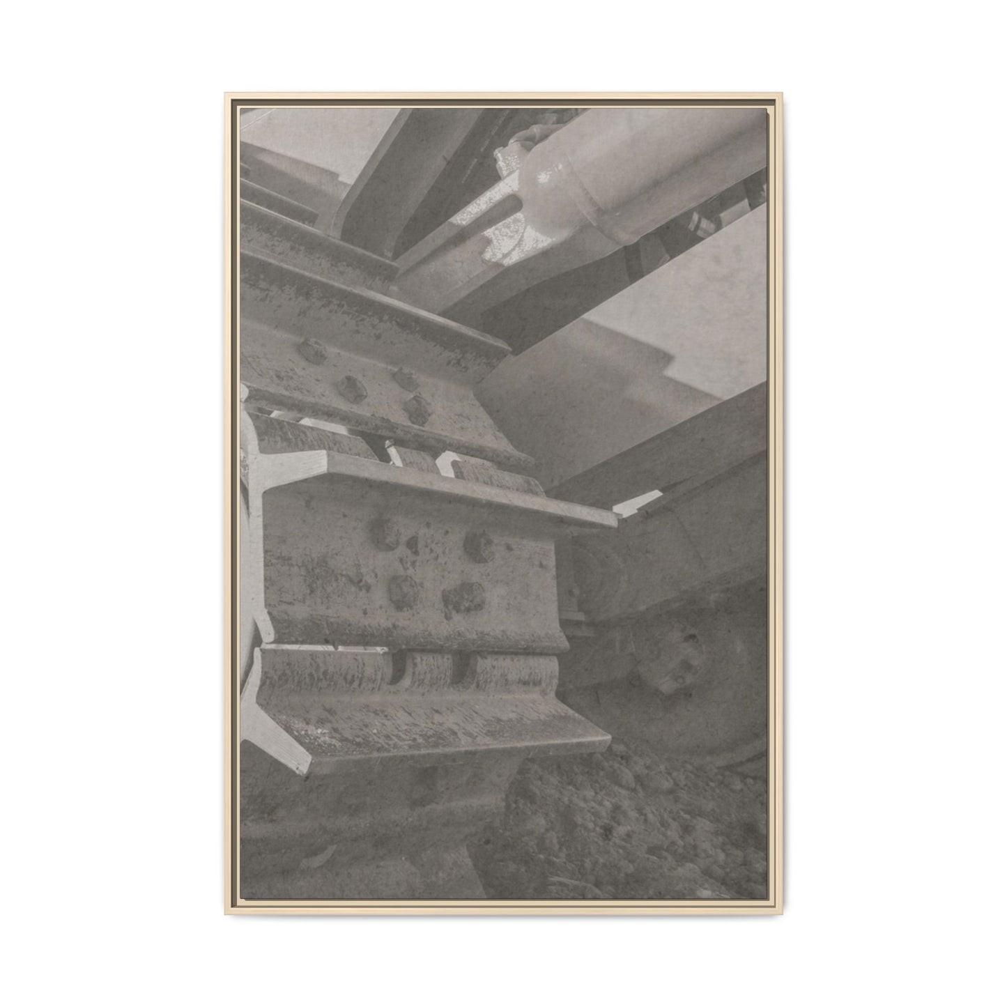 Epic D8 Dozer Triptych | Light Gray | Right  Panel | Jondo | Matte Canvas Print (Framed)