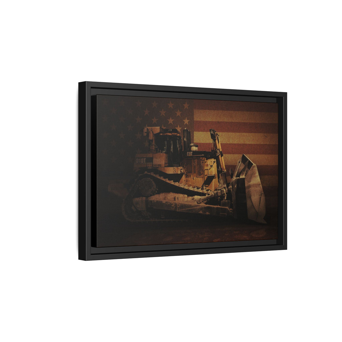 Patriotic D10T Classic Dozer | Framed Wall Art on Stretched Canvas