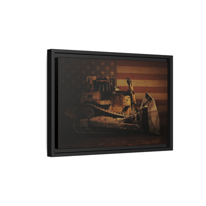 Patriotic D10T Classic Dozer | Framed Wall Art on Stretched Canvas