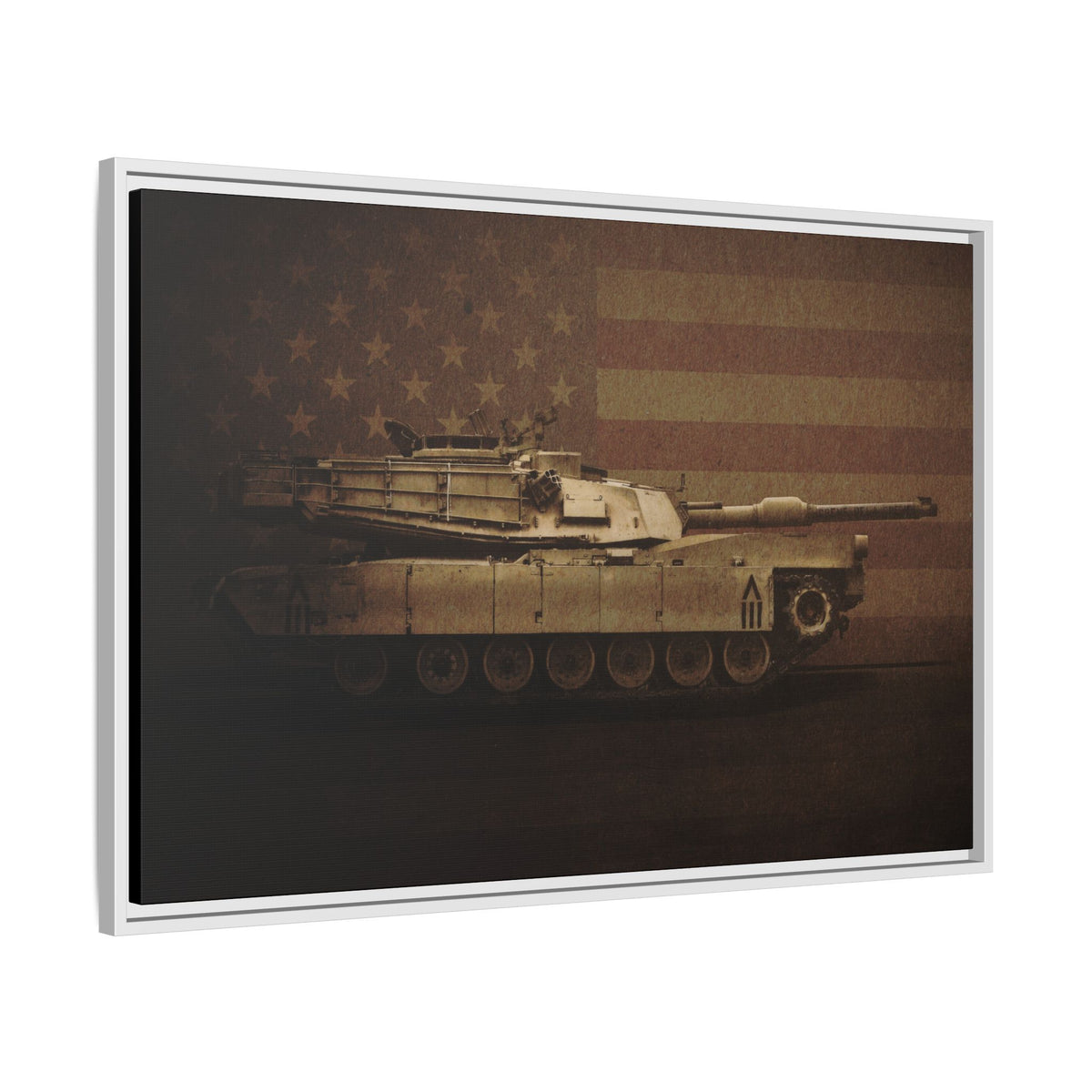 Patriotic Abrams M1 Tank | Framed Wall Art on Stretched Canvas