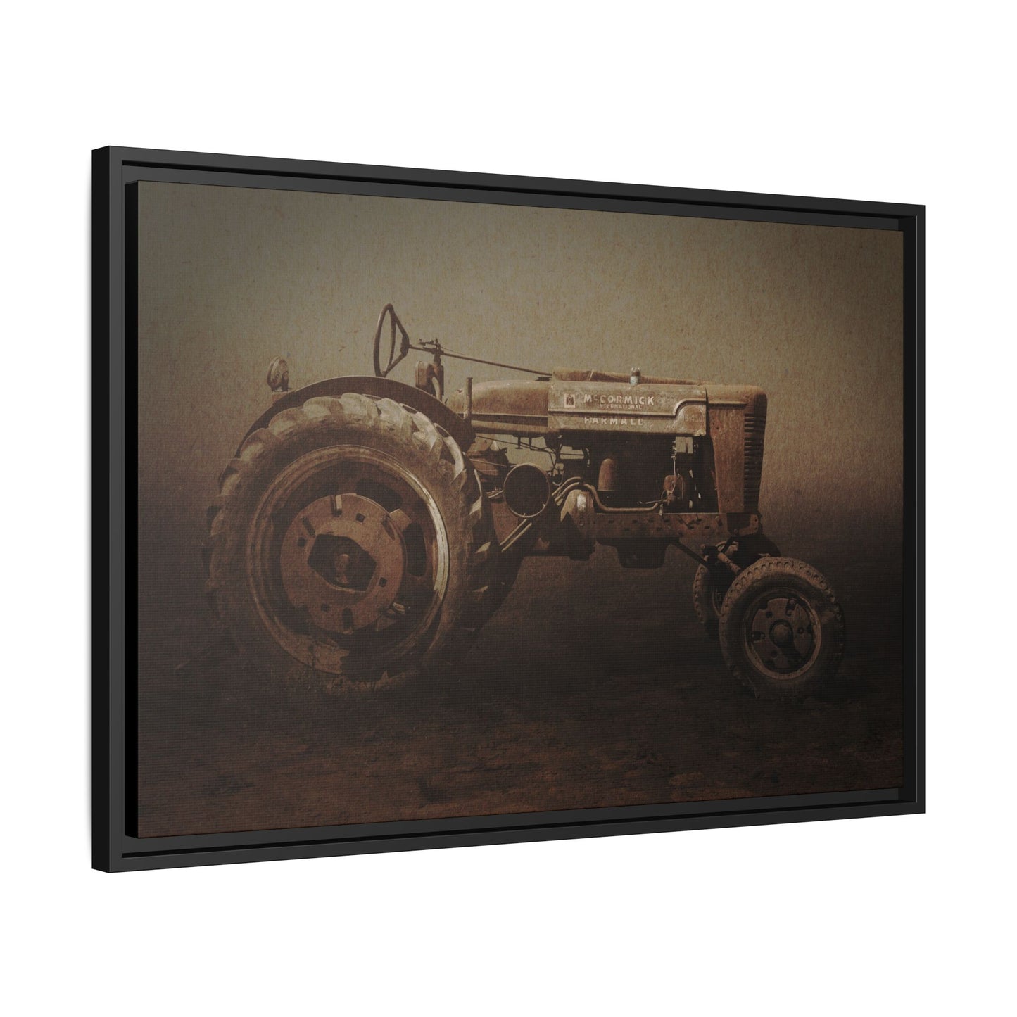 Weathered Vintage Farmall Tractor | Framed Wall Art on Stretched Canvas