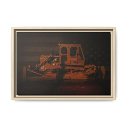 Patriotic D8H Classic Dozer | Framed Wall Art on Stretched Canvas