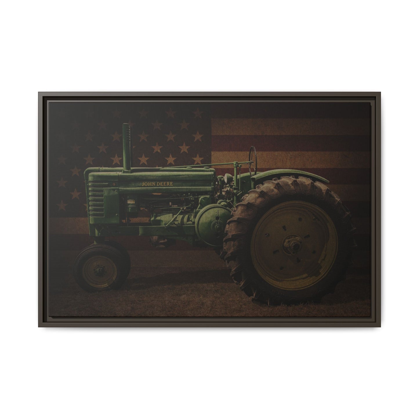 Patriotic John Deere Model G Tractor | Framed Wall Art on Stretched Canvas