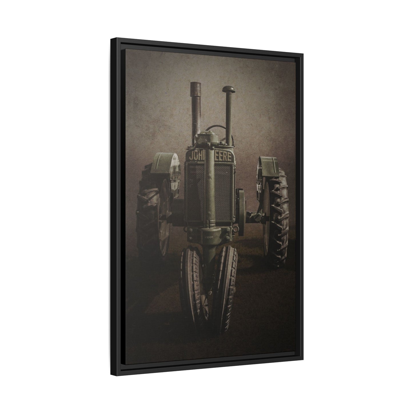 Vintage John Deere Model A Tractor Front View | Framed Wall Art on Stretched Canvas