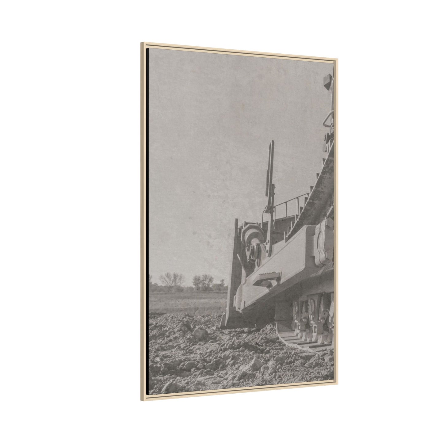 Epic D8 Dozer Triptych | Light Gray | Left Panel | Jondo | Matte Canvas Print (Framed)