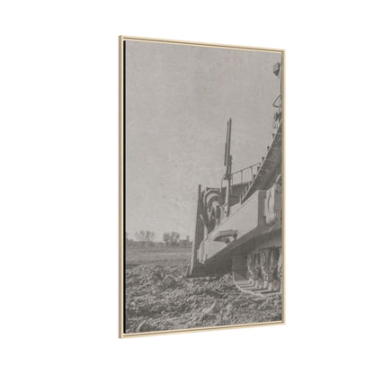 Epic D8 Dozer Triptych | Light Gray | Left Panel | Jondo | Matte Canvas Print (Framed)