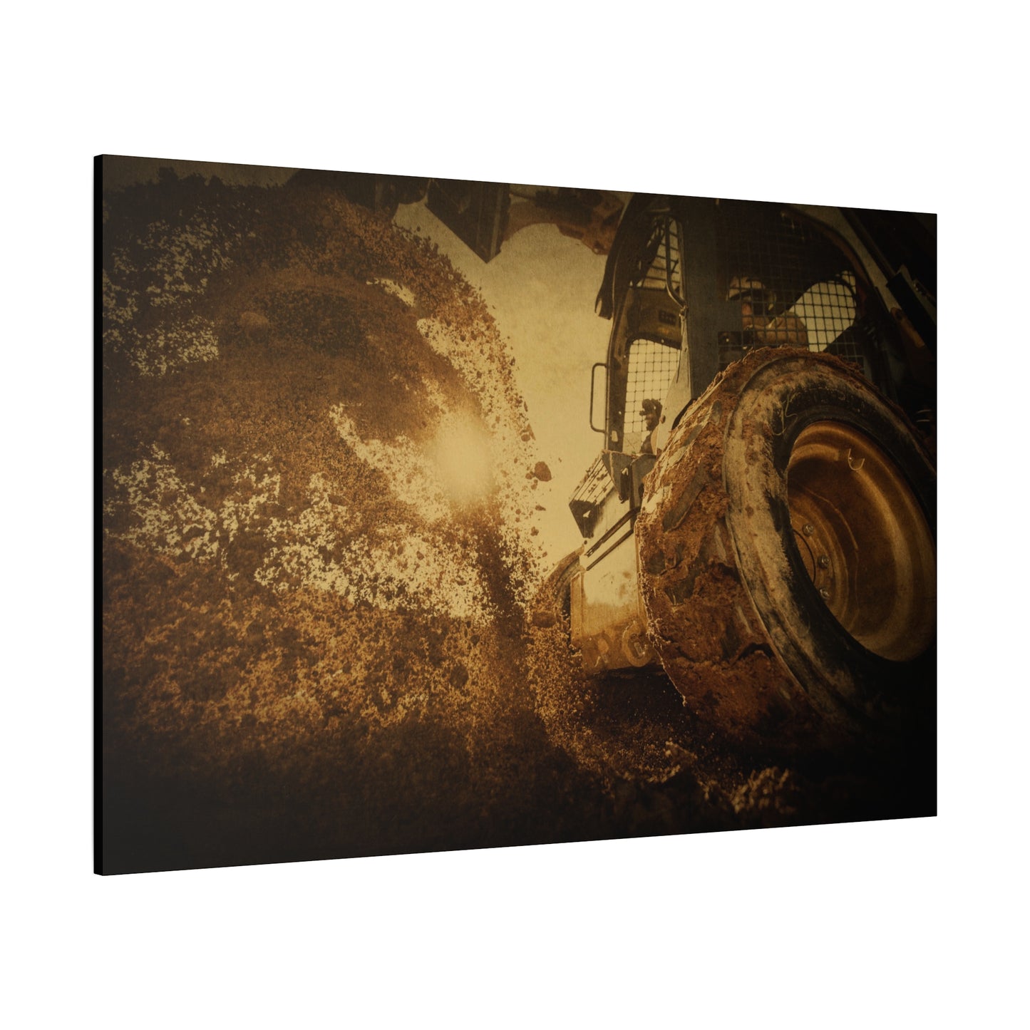 Skid Steer Boring Action | Unframed Photo Art on Canvas
