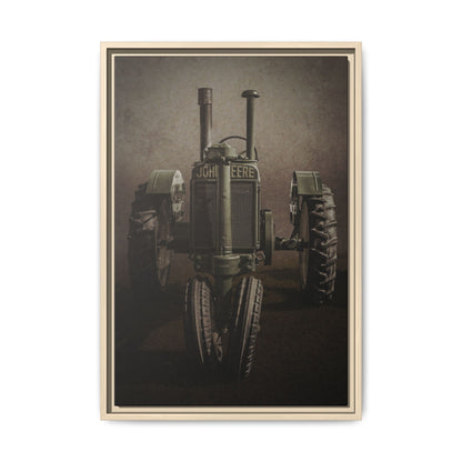 Vintage John Deere Model A Tractor Front View | Framed Wall Art on Stretched Canvas
