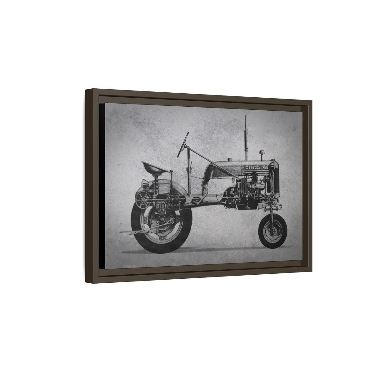 Vintage Farmall Pony Cutaway Drawing | Framed Wall Art on Canvas
