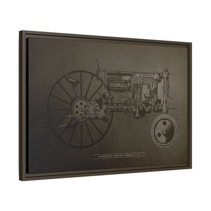 Vintage Farmall F-12 Mechanical Drawing | Framed Wall Art on Canvas
