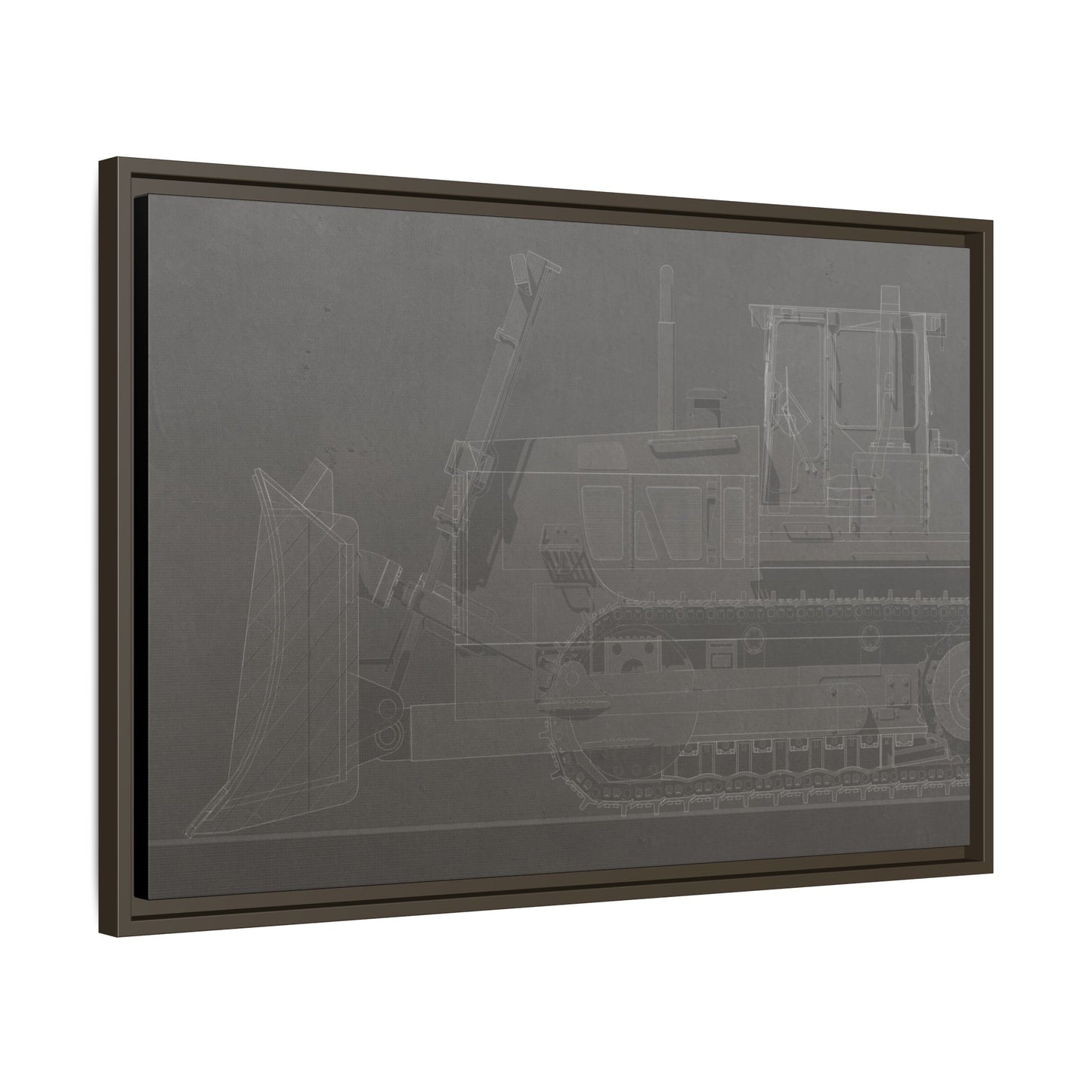 D2 Dozer Side View Technical Drawing | Framed Photo Wall Art on Canvas