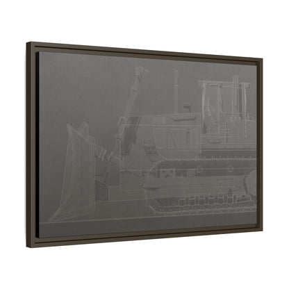 D2 Dozer Side View Technical Drawing | Framed Photo Wall Art on Canvas